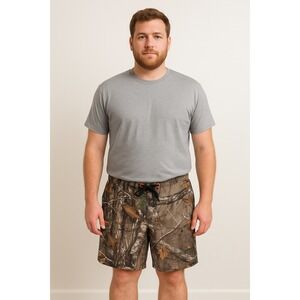 Realtree Mens Shorts‎ Size L Brown Camo Drawstring Lined Swim Outdoor Hunting